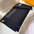 LV Men Scarf 180cm Black Wool 967168