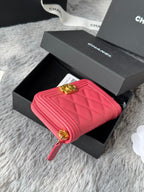 CC Classic Boy Coin Purse Pink Gold-tone Grained Calfskin 242880