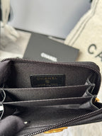 CC Classic Boy Coin Purse Black Gold-tone Grained Calfskin 242882