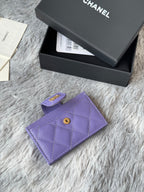 CC Accordion Card Holder Purple Gold-tone Metal Caviar 242657