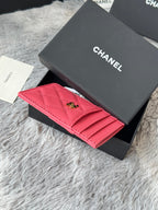 CC Carld Holder Pink Grain Calfskin 242686