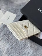 CC Carld Holder White Grain Calfskin 242688