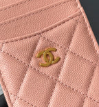 CC Carld Holder Light Pink Grain Calfskin 242692
