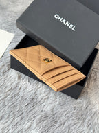 CC Carld Holder Beige Grain Calfskin 242694