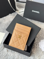 CC Carld Holder Beige Grain Calfskin 242694