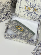 CD 30 Montaigne Freesia Card Holder 10cm Grayish Jacquard