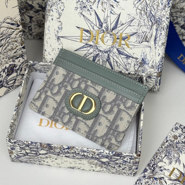 CD 30 Montaigne Freesia Card Holder 10cm Grayish Jacquard