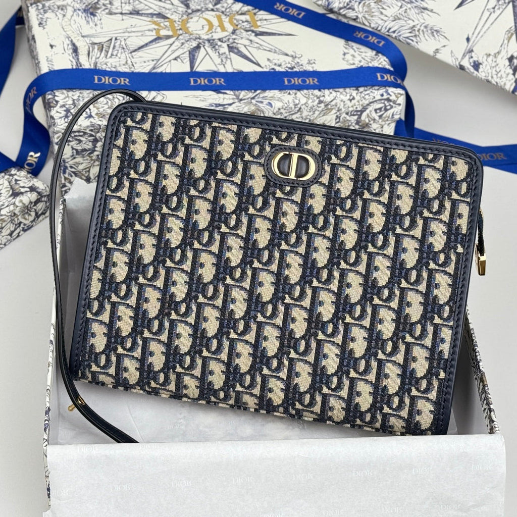 CD 30 Montaigne Dea Pouch 26cm Blue Jacquard 258619