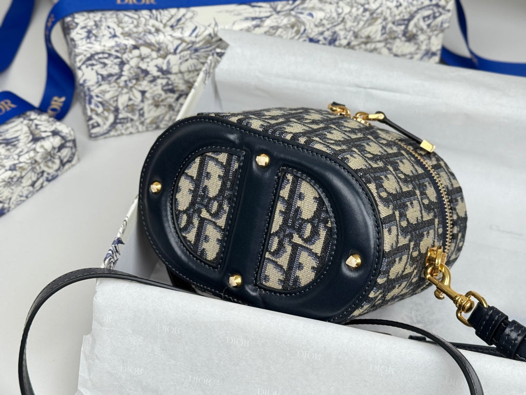CD Signature Vanity Case 16cm Blue Jacquard