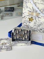 CD 30 Montaigne Glycine Wallet 11cm Blue Jacquard