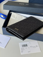 CD Long Vertical Wallet Black Jacquard Cowhide