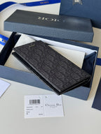 CD Long Vertical Wallet Black Jacquard Cowhide