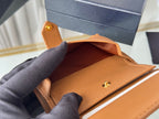Pra 1MV204 Small Wallet Brown Saffiano & Smooth Leather
