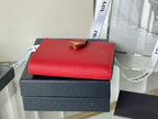 Pra 1MV204 Small Wallet Red Saffiano & Smooth Leather