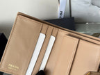 Pra 1MV204 Small Wallet Caramel Saffiano & Smooth Leather