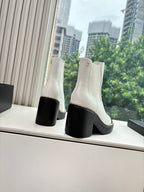 CC 25 Short Boot White Calfskin 430305