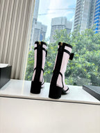 CC 25 Short Boot Light Pink Mesh Black Bow 430321