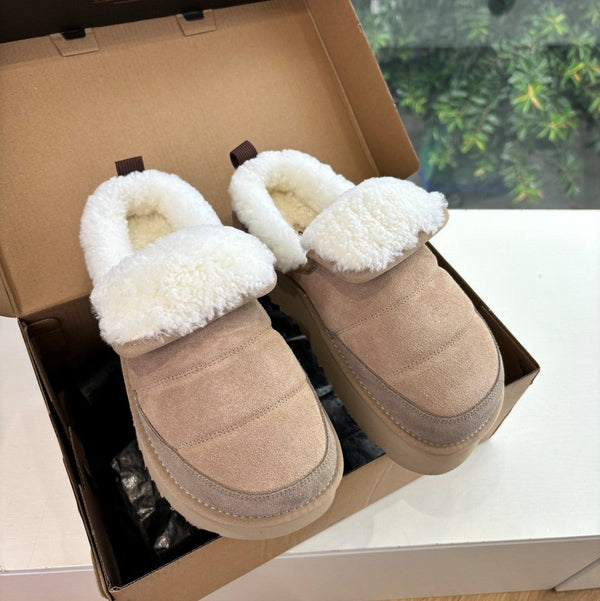 UGG Australian Shepherd Theia Platform Warm Taupe Wool Suede 525937