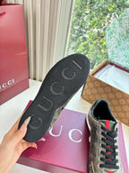 Gucci Shift Damensneaker Varianten Schwarzes   Grey Brown Leder 506843
