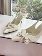 VT 26s Butterfly Slingback White Leather 604040