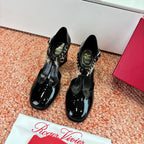 Très Vivier Mary Jane Pumps 8.5 cm Black Patent Leather
