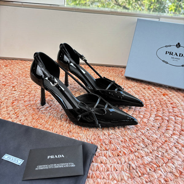 Prada G887 26s Slingback Black Patent Leather 604187