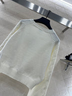 CC 26 Crew Neck Raglan Pullover Sweater White Wool 331351