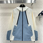 CC 26 Hooded Windbreaker Jacket White Blue Polyester 332230