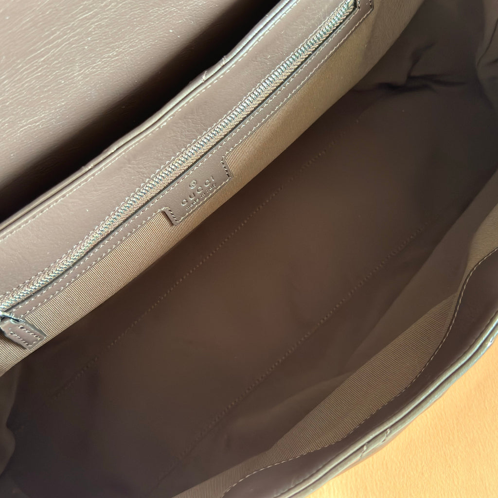 GG Blondie Large Handbag 32cm Brown Suede Calfskin