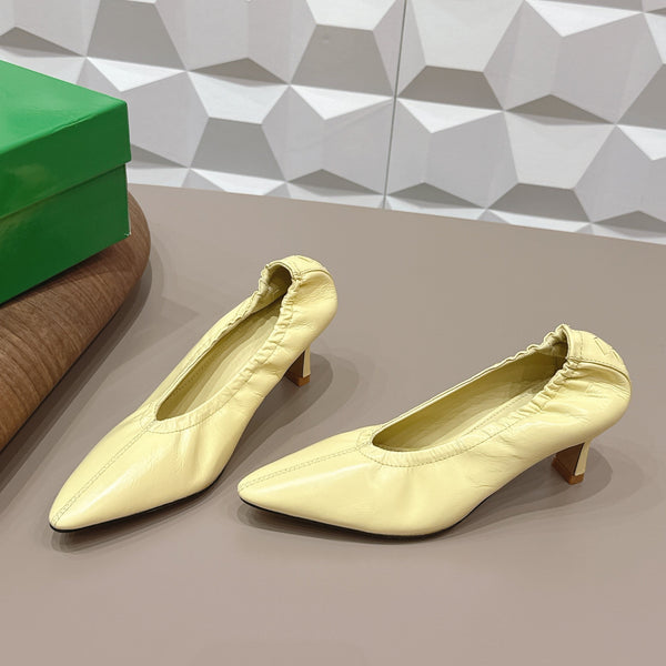 BV Sofia Pump 4cm Lemon Yellow Sheepskin 613301