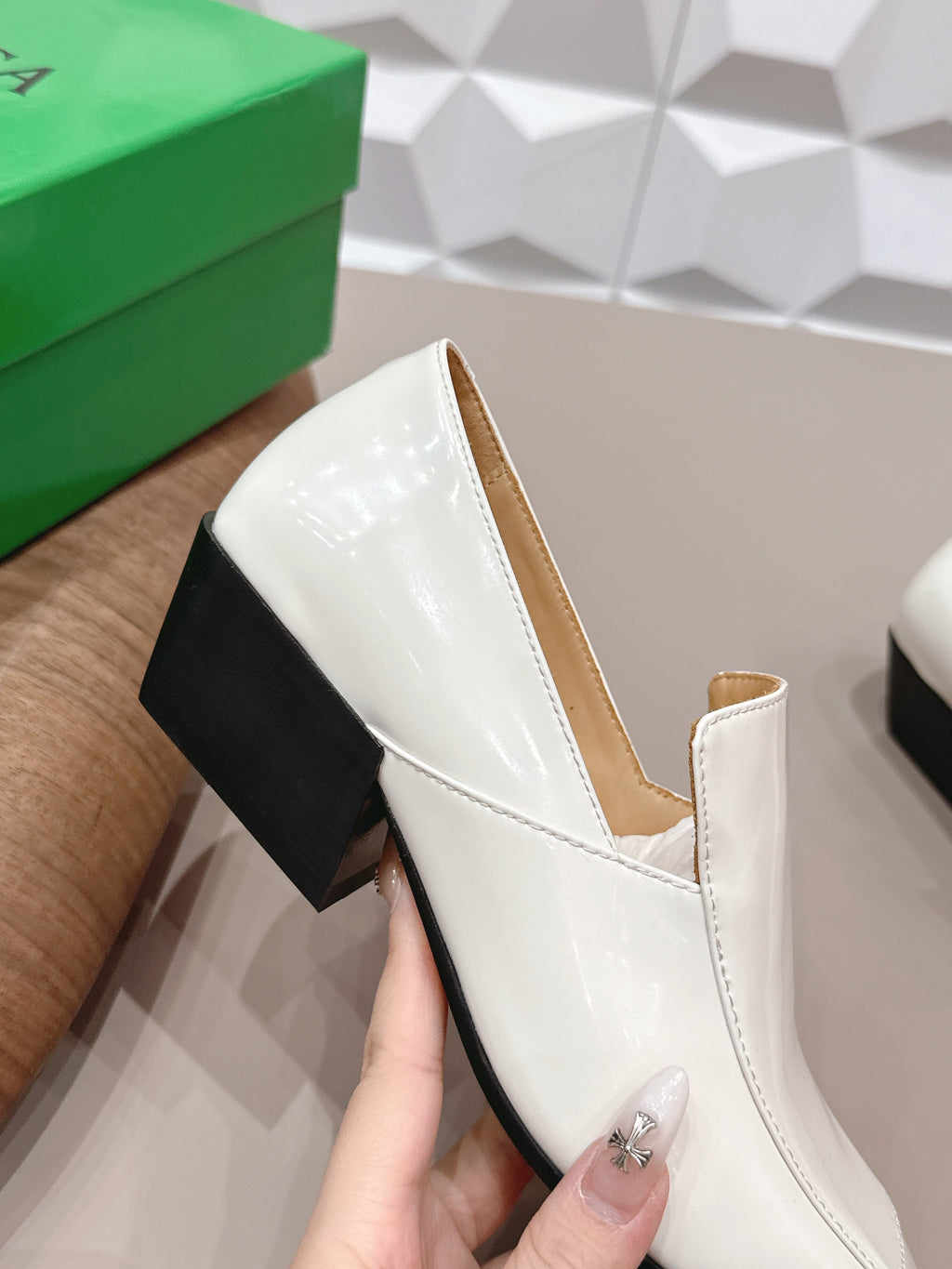 BV Okinawa Intrecciato Loafer 4cm White Calfskin 613298
