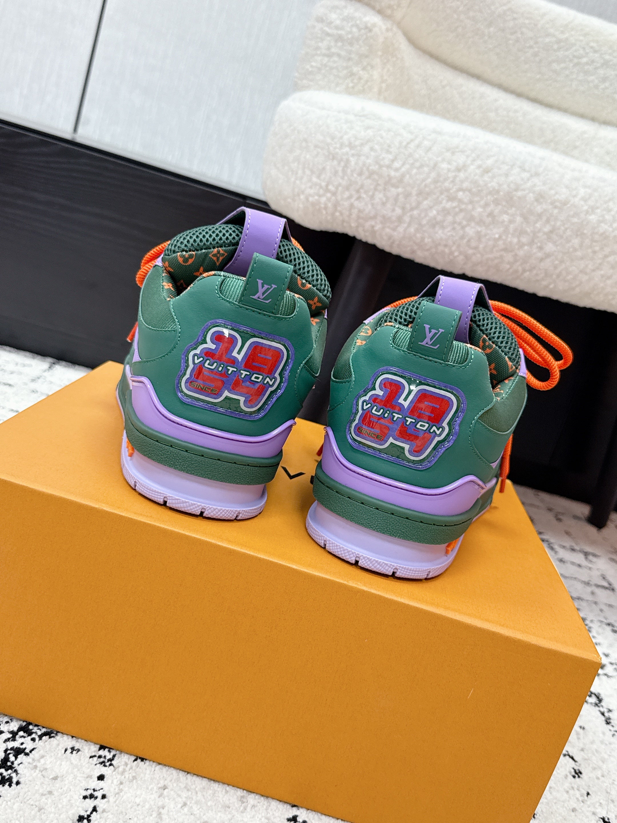 LV Skate Sneaker Violet Green Calf Leather/Mesh 617321