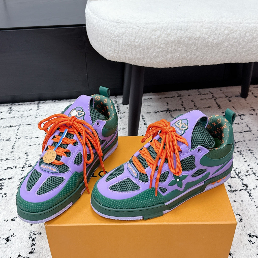 LV Skate Sneaker Violet Green Calf Leather/Mesh 617321