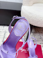 RV Rose Vivier Sandals 10cm Purple Satin 617304