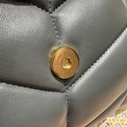 YSL Loulou Puffer Quilted Bag Gray Gold Lambskin 338800