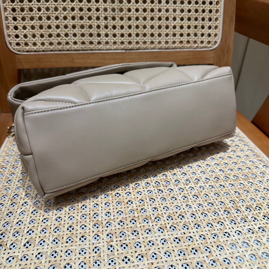 YSL Loulou Puffer Quilted Bag Beige Gold Lambskin 338806