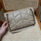 YSL Loulou Puffer Quilted Bag Beige Gold Lambskin 338806