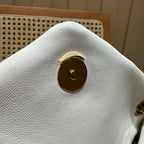 YSL Loulou Puffer Quilted Bag White Gold Lambskin 338844
