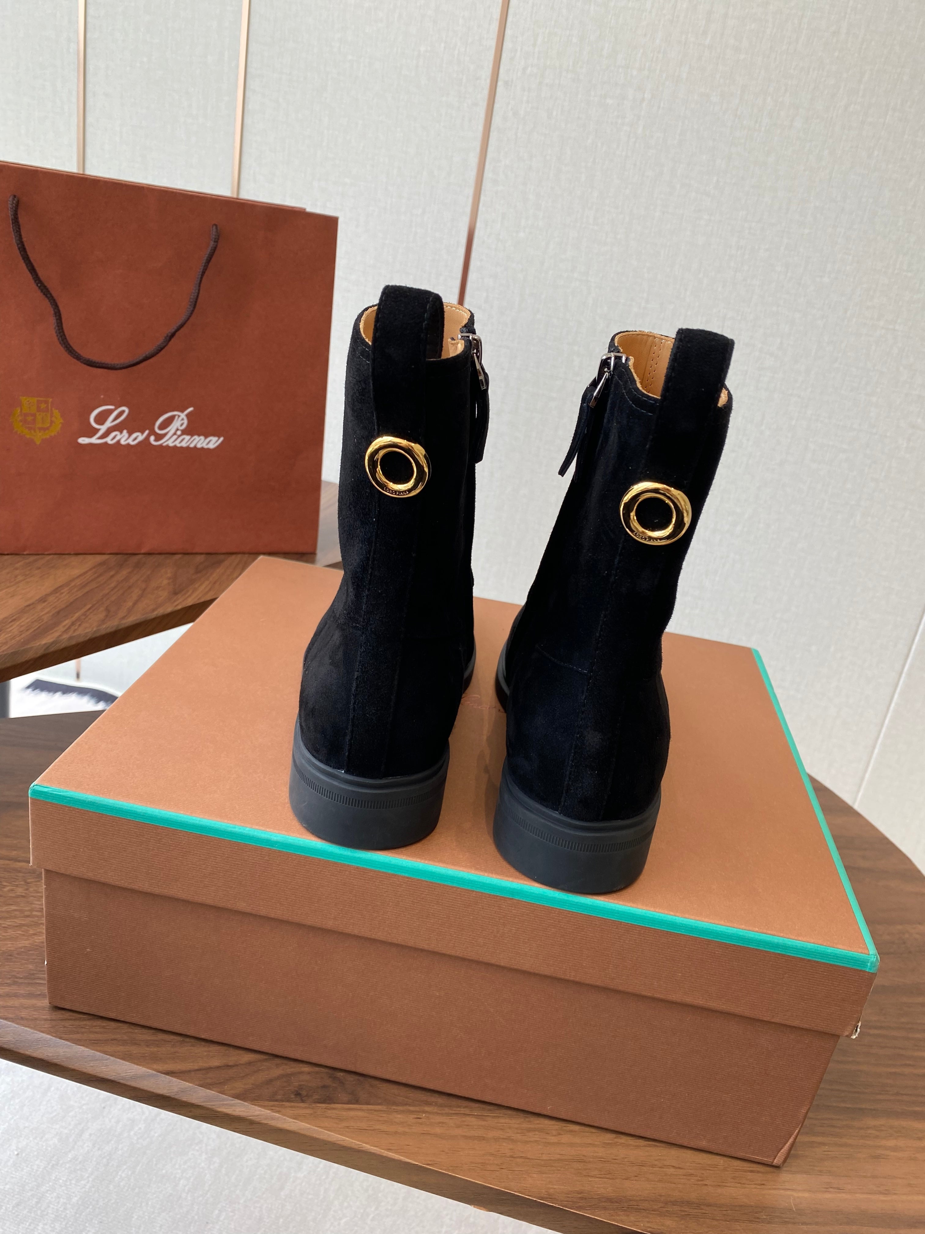 LP latest short boots black suede 388107