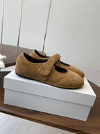 HM 25s Velcro Mary Jane Light Tan Suede