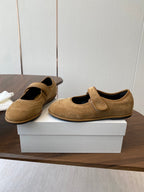 HM 25s Velcro Mary Jane Light Tan Suede