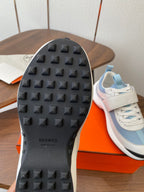 HM couple's sneakers white blue beige suede