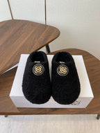 Loewe Birkenstock slippers black wool 477790