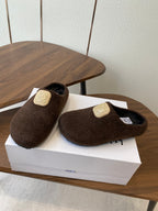 Loewe Birkenstock slippers dark brown wool 477794