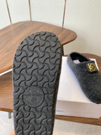 Loewe Birkenstock slippers gray wool 477795