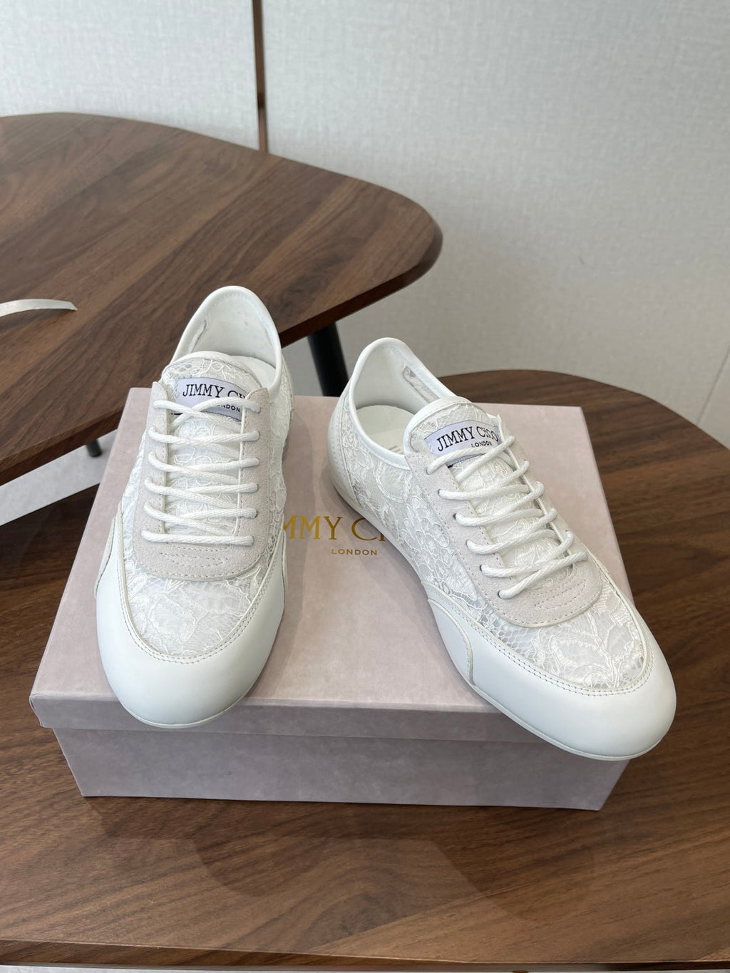 Jimmy Choo Sunny F Sneaker White Lace Leather