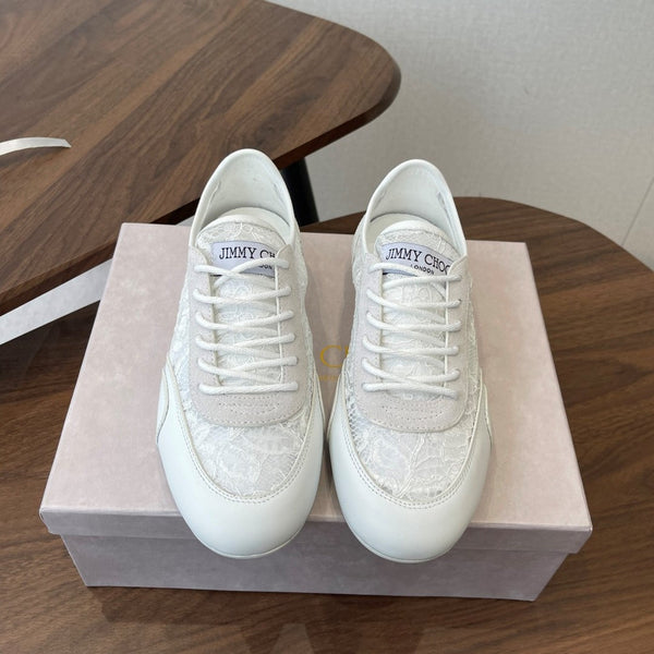 Jimmy Choo Sunny F Sneaker White Lace Leather