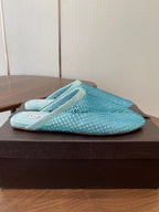 Alaia 26 Half-Slippers Blue Mesh Rhinestones 624905