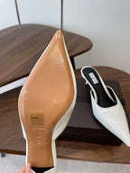 Alaia 26  Pointed-toe Mules 50 White Patent Leather 624908