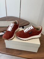 Brunello Runners With Shiny Tab Burgundy Suede 624493